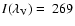$I(\lambda_{\rm V}) = \ 269$