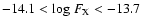 $-14.1 < \mbox{log}~F_{\rm X} < -13.7$