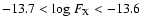 $-13.7 < \mbox{log}~F_{\rm X} < -13.6$