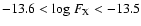 $-13.6 < \mbox{log}~F_{\rm X} < -13.5$