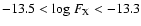 $-13.5 < \mbox{log}~F_{\rm X} < -13.3$