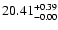 $\rm 20.41^{+0.39}_{-0.00}$