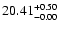 $\rm 20.41^{+0.50}_{-0.00}$