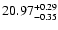 $\rm 20.97^{+0.29}_{-0.35}$