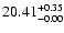 $\rm 20.41^{+0.35}_{-0.00}$