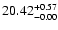 $\rm 20.42^{+0.57}_{-0.00}$