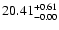 $\rm 20.41^{+0.61}_{-0.00}$