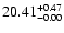 $\rm 20.41^{+0.47}_{-0.00}$