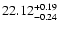 $\rm 22.12^{+0.19}_{-0.24}$