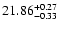 $\rm 21.86^{+0.27}_{-0.33}$