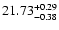 $\rm 21.73^{+0.29}_{-0.38}$