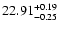 $\rm 22.91^{+0.19}_{-0.25}$