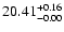 $\rm 20.41^{+0.16}_{-0.00}$