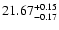 $\rm 21.67^{+0.15}_{-0.17}$