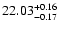 $\rm 22.03^{+0.16}_{-0.17}$
