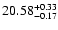$\rm 20.58^{+0.33}_{-0.17}$