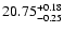 $\rm 20.75^{+0.18}_{-0.25}$