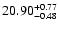 $\rm 20.90^{+0.77}_{-0.48}$