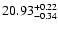 $\rm 20.93^{+0.22}_{-0.34}$