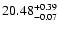 $\rm 20.48^{+0.39}_{-0.07}$