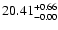 $\rm 20.41^{+0.66}_{-0.00}$
