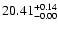 $\rm 20.41^{+0.14}_{-0.00}$