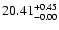 $\rm 20.41^{+0.45}_{-0.00}$