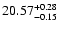$\rm 20.57^{+0.28}_{-0.15}$