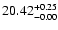 $\rm 20.42^{+0.25}_{-0.00}$