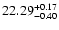 $\rm 22.29^{+0.17}_{-0.40}$