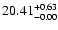 $\rm 20.41^{+0.63}_{-0.00}$