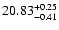$\rm 20.83^{+0.25}_{-0.41}$