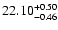 $\rm 22.10^{+0.50}_{-0.46}$