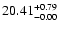 $\rm 20.41^{+0.79}_{-0.00}$