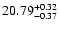 $\rm 20.79^{+0.32}_{-0.37}$