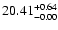 $\rm 20.41^{+0.64}_{-0.00}$
