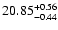 $\rm 20.85^{+0.56}_{-0.44}$