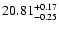 $\rm 20.81^{+0.17}_{-0.25}$