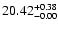 $\rm 20.42^{+0.38}_{-0.00}$