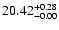 $\rm 20.42^{+0.28}_{-0.00}$