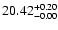 $\rm 20.42^{+0.20}_{-0.00}$