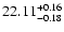 $\rm 22.11^{+0.16}_{-0.18}$