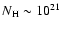 $N_{\rm H} \sim 10^{21}$