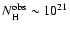 $N_{\rm H}^{\rm obs} \sim 10^{21}$