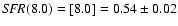 ${\it SFR}(8.0)=\left[8.0\right]=0.54\pm0.02$