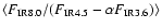 $\left<{F_{\rm IR8.0}/(F_{\rm IR4.5}-\alpha F_{\rm IR3.6}})\right>$