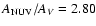 $A_{{\rm NUV}}/A_V=2.80$