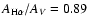 $A_{{\rm H}\alpha}/A_V=0.89$