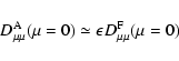 \begin{displaymath}%
D_{\mu \mu }^{\rm A}(\mu =0)\simeq \epsilon D_{\mu \mu }^{\rm F}(\mu =0)
\end{displaymath}