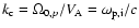 $k_{\rm c}=\Omega _{0,p}/V_{\rm A}=\omega _{\rm p,i}/c$